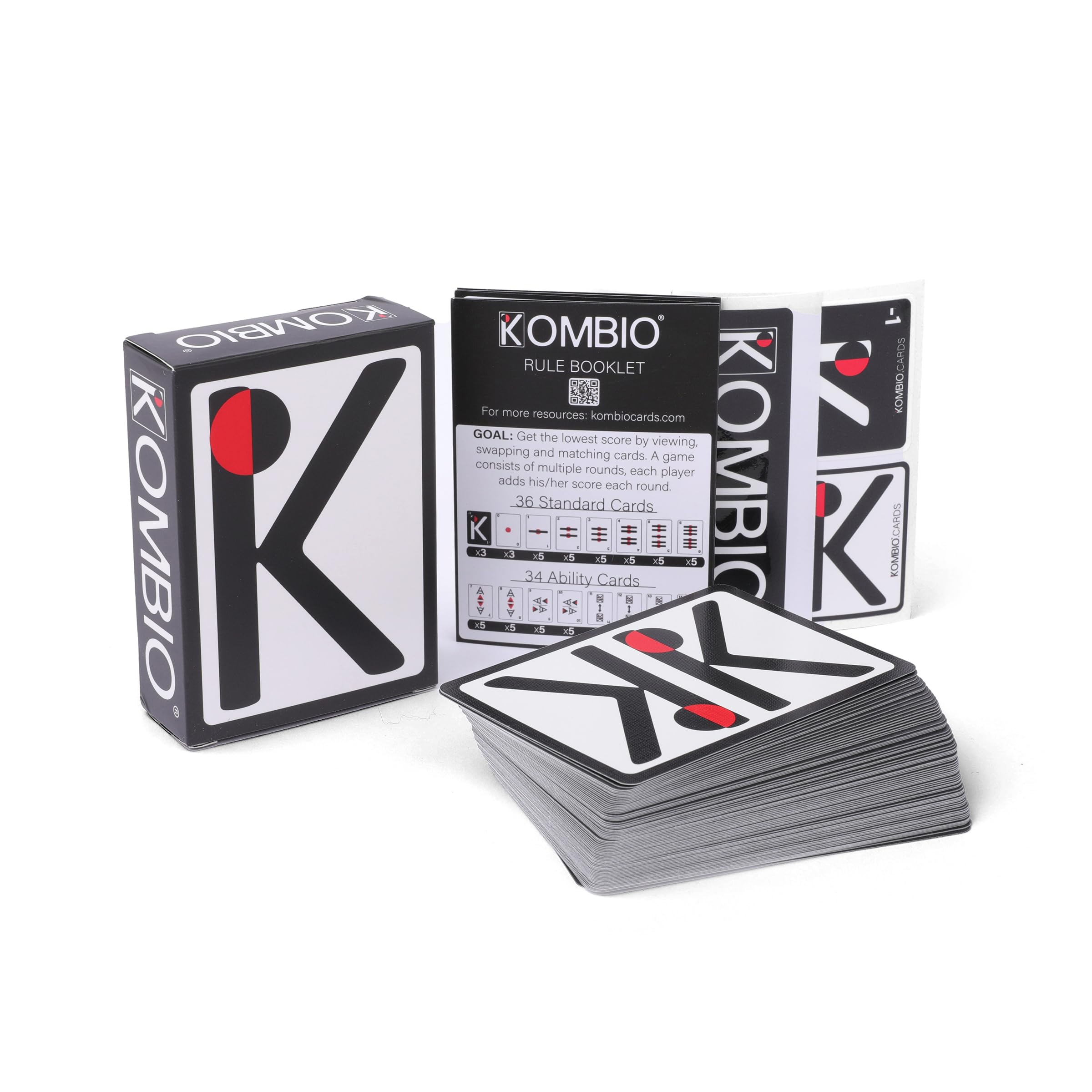 KOMBIO all-in-one card game cover for quick family play.