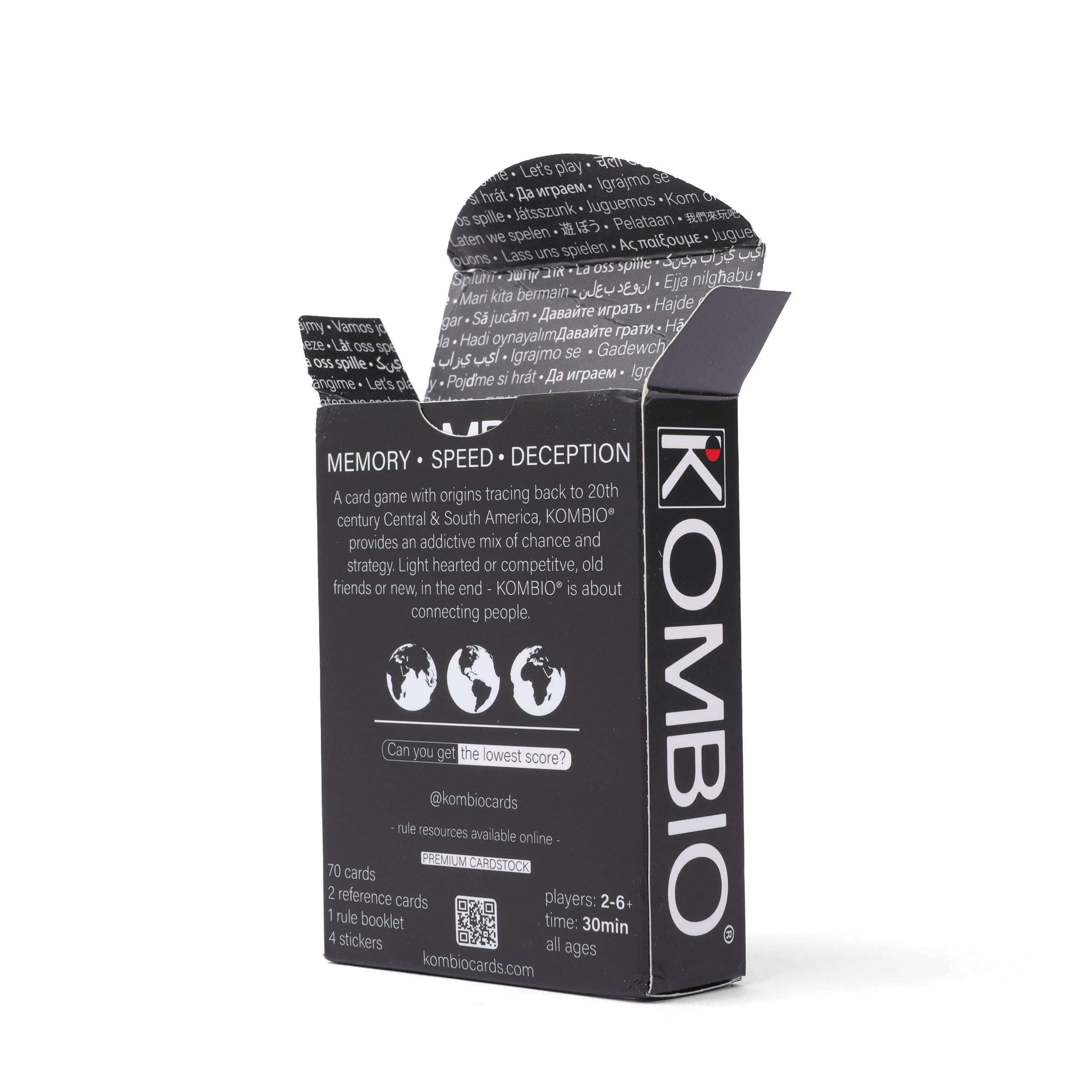 KOMBIO reference cards help strategize during rounds.