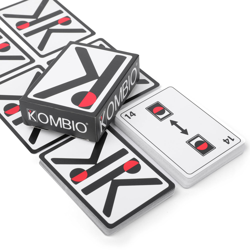 KOMBIO seventy premium linen-finish cards ready for fast rounds.