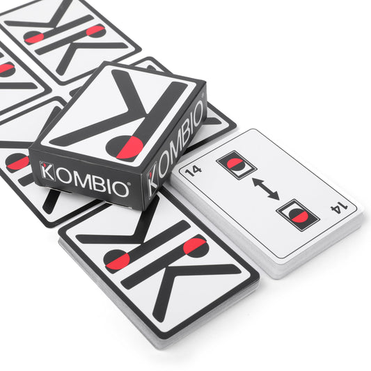 KOMBIO seventy premium linen-finish cards ready for fast rounds.