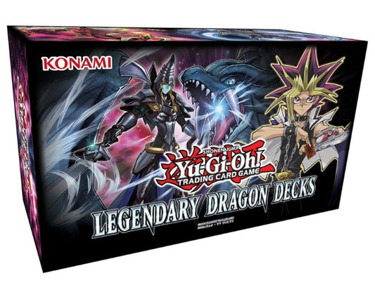 Konami Yu-Gi-Oh Legendary Dragon Decks Box cover featuring foil cards for collection and play.