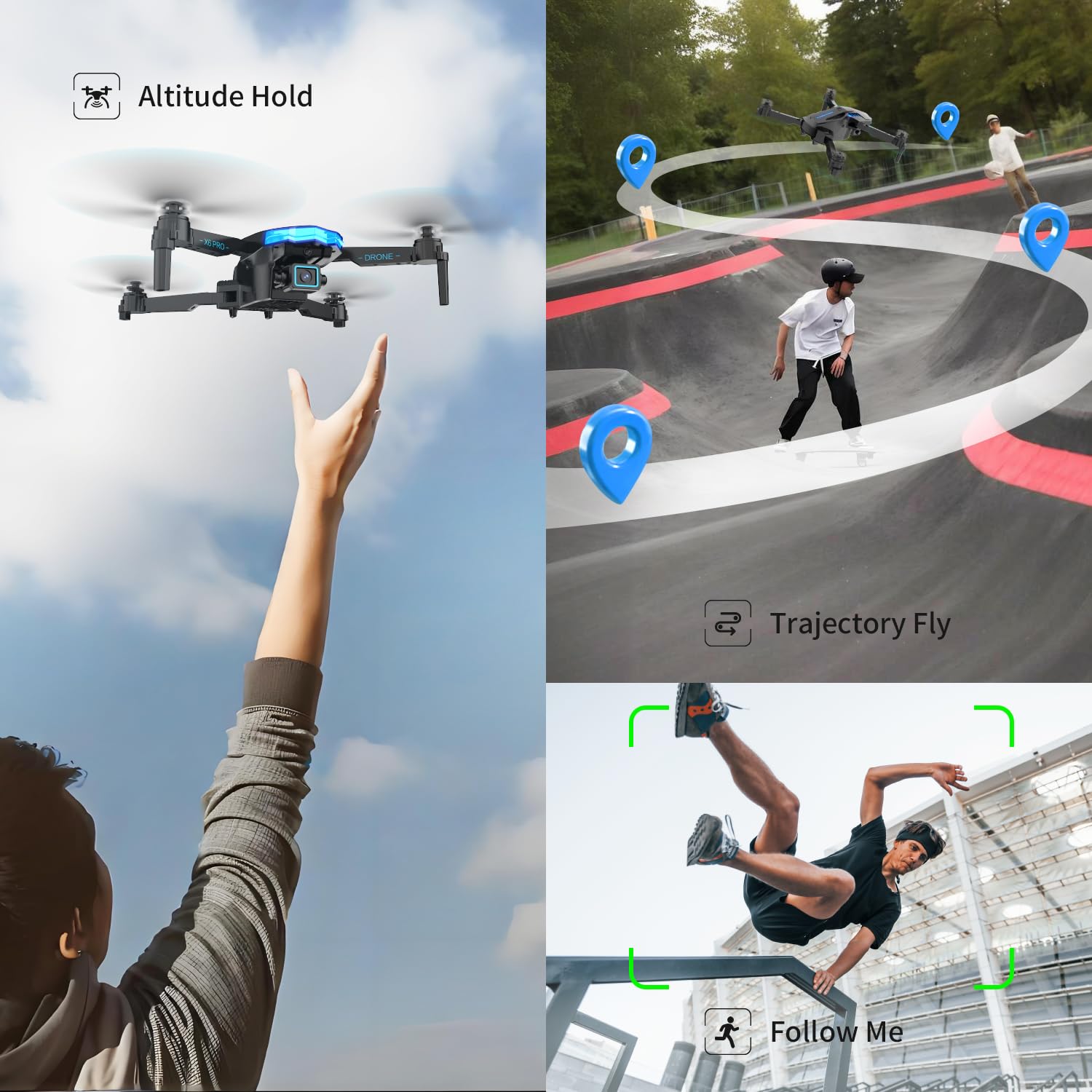 kononioo drone one-key takeoff/landing simplifies beginner flights