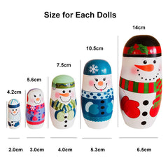 Konrisa Matryoshka snowman dolls unboxing, five-piece set ready for stacking fun.