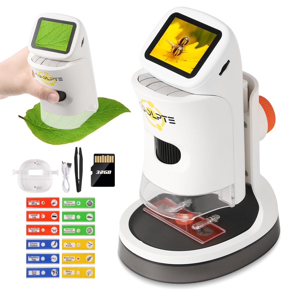 Koolpte Kids Microscope displays 1000x magnified details for curious minds.