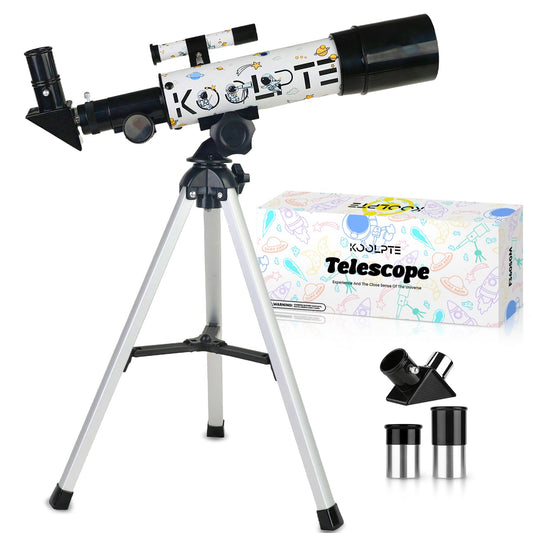 Koolpte telescope with 50mm aperture delivers bright, crisp lunar detail.