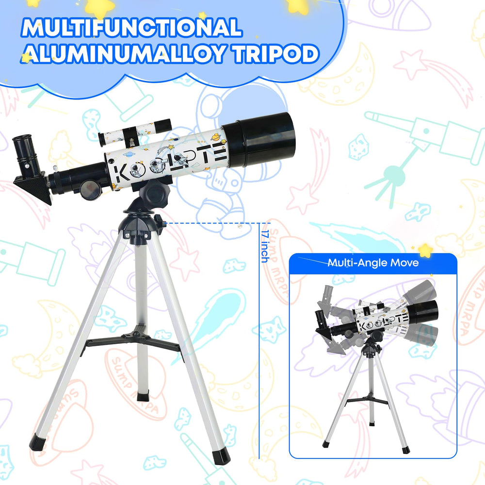 Koolpte telescope in portable bag for easy backyard or camping stargazing.