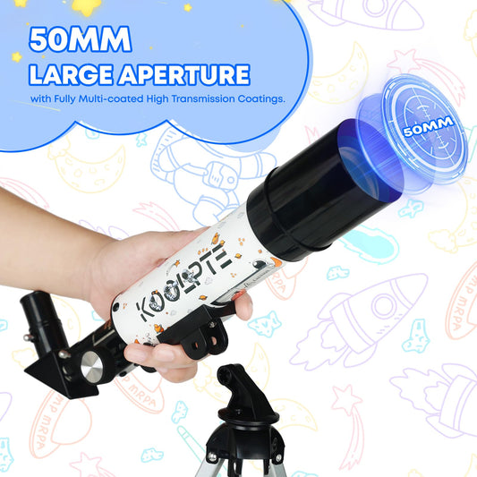 Koolpte telescope on a stable tripod enables smooth object tracking.