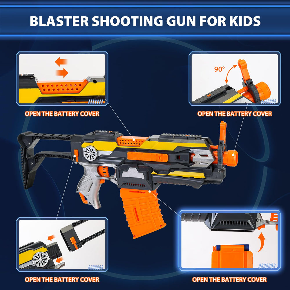 KooRare automatic toy gun dart pack shows included foam and accuracy darts