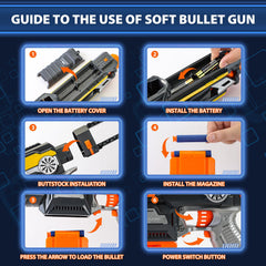 KooRare automatic toy gun removable stock demonstrates customizable grip and balance
