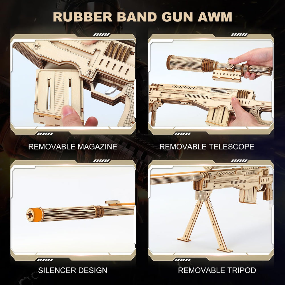 KooRare rubber band launcher in action for home play