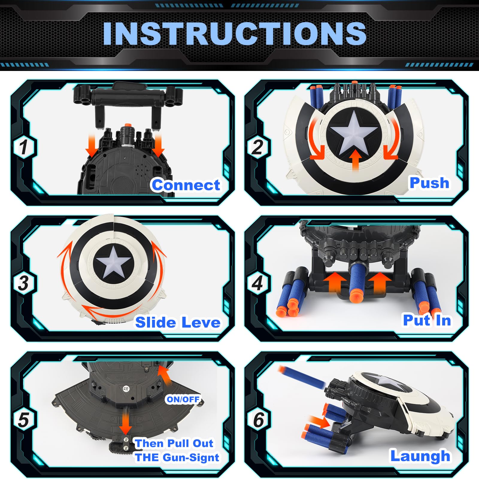 KooRare Shield Dart-Blaster loading foam darts for quick action during play