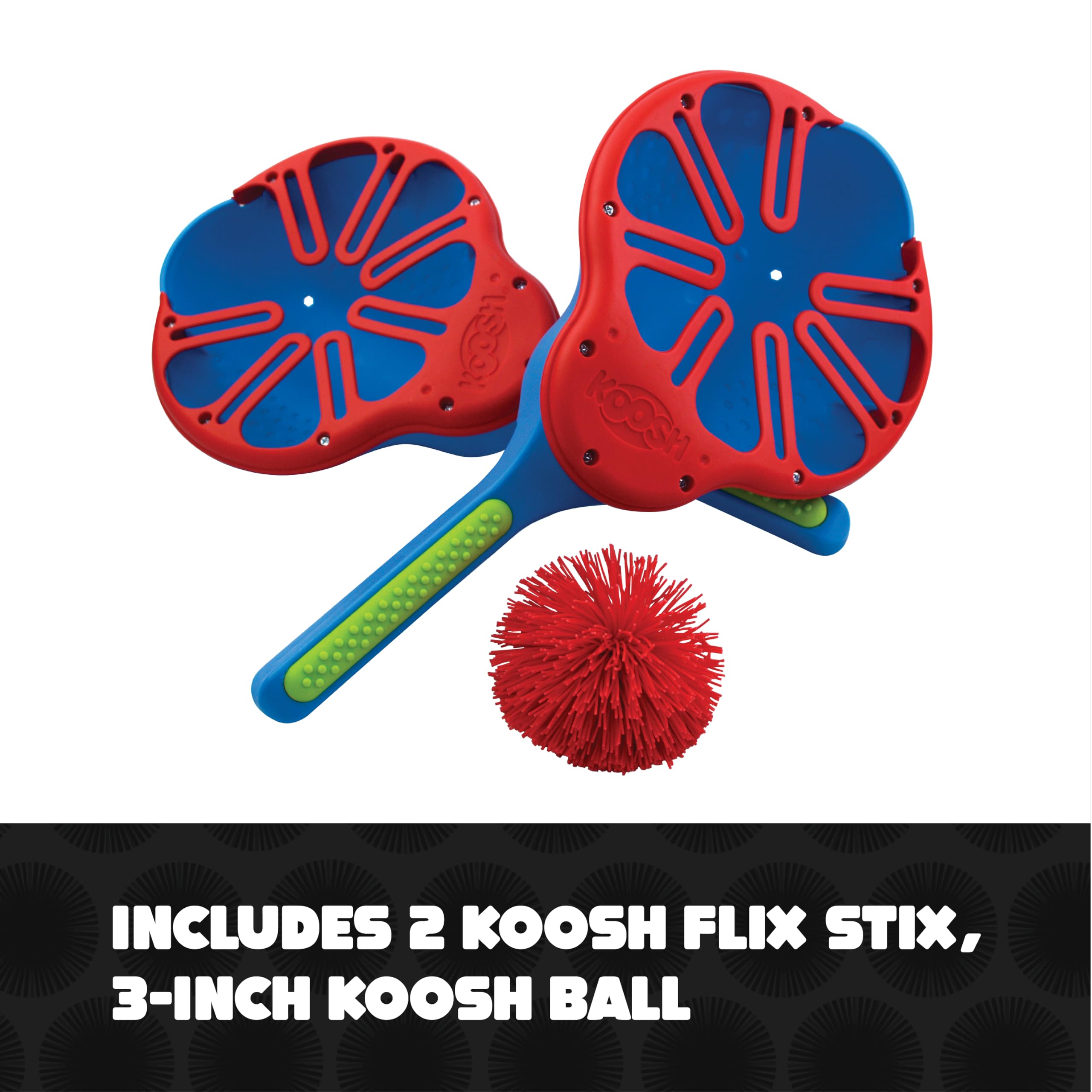 Koosh Flix Stix no-bounce ball supports reliable catches.