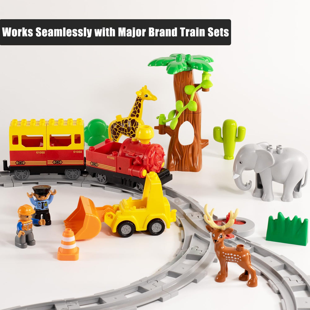 Koowants kids-play-session shows kids building and storytelling with the track system.