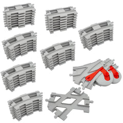Koowants train track set wide view shows a versatile layout for imaginative early-play sessions.