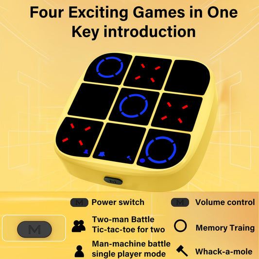 KOQQQ Tic-Tac-Toe Bolt 4-in-1 layout showcases versatile modes for family fun.