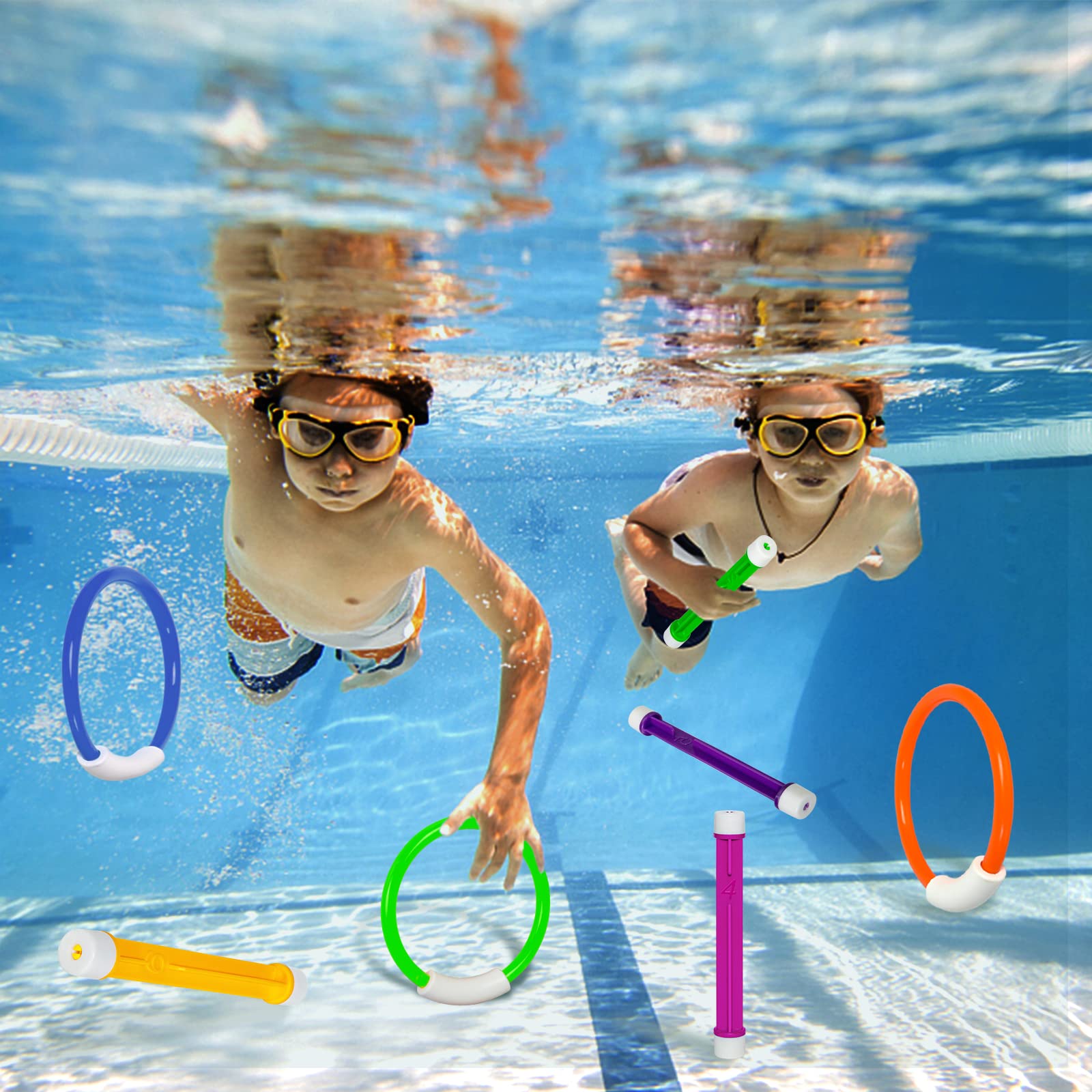 Korlon Tec pool toy set displayed with all pieces for easy shopping.