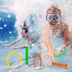 Korlon Tec colorful rings and sticks ideal for water skill practice.