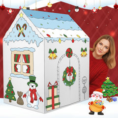 Kosiz snowman house detail highlighting charming holiday props
