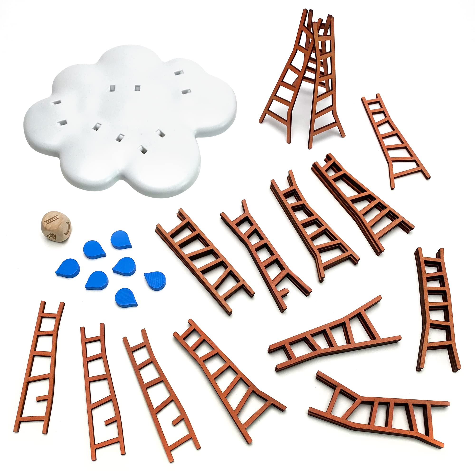 Kosmos Catch The Moon wooden ladders close-up showcases tactile, balanced stacking play