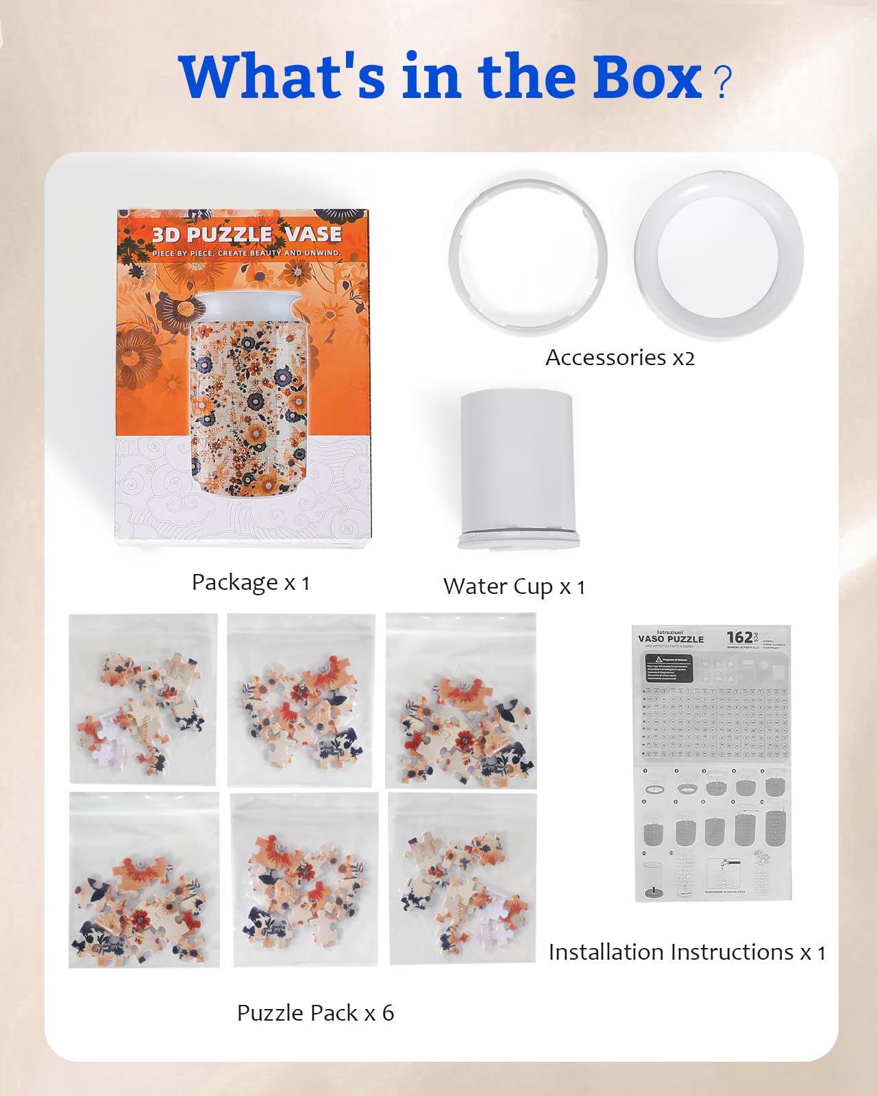 KOSTBAR puzzle vase gift packaging suits housewarmings and celebrations.