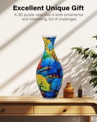 KOSTBAR 3D puzzle vase base and display stand showcased in an elegant setup