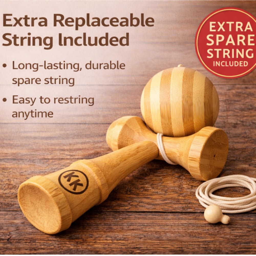 Kotaro Kendama laser-engraved logo on handle for a premium look