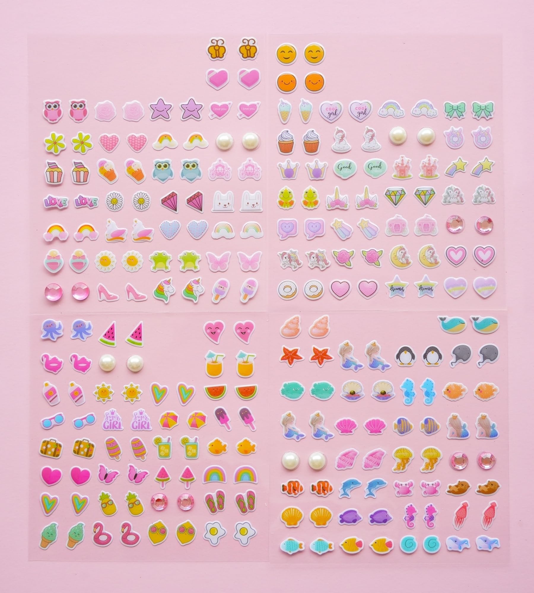 Koutey stick-on flamingo earrings, cute accent for casual outfits and celebrations