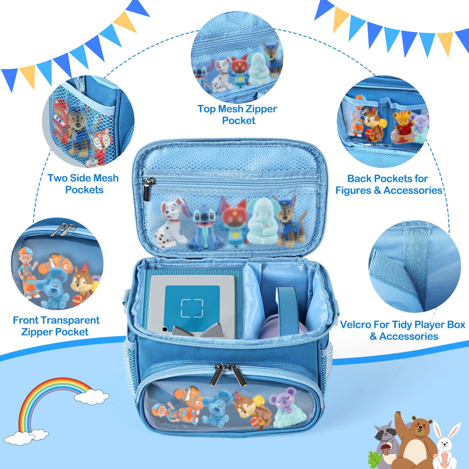 Kowenlic blue lightweight carry bag is travel-ready and gift-friendly