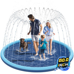 KOXOBET 80-inch splash pad for backyard fun with kids and pets.