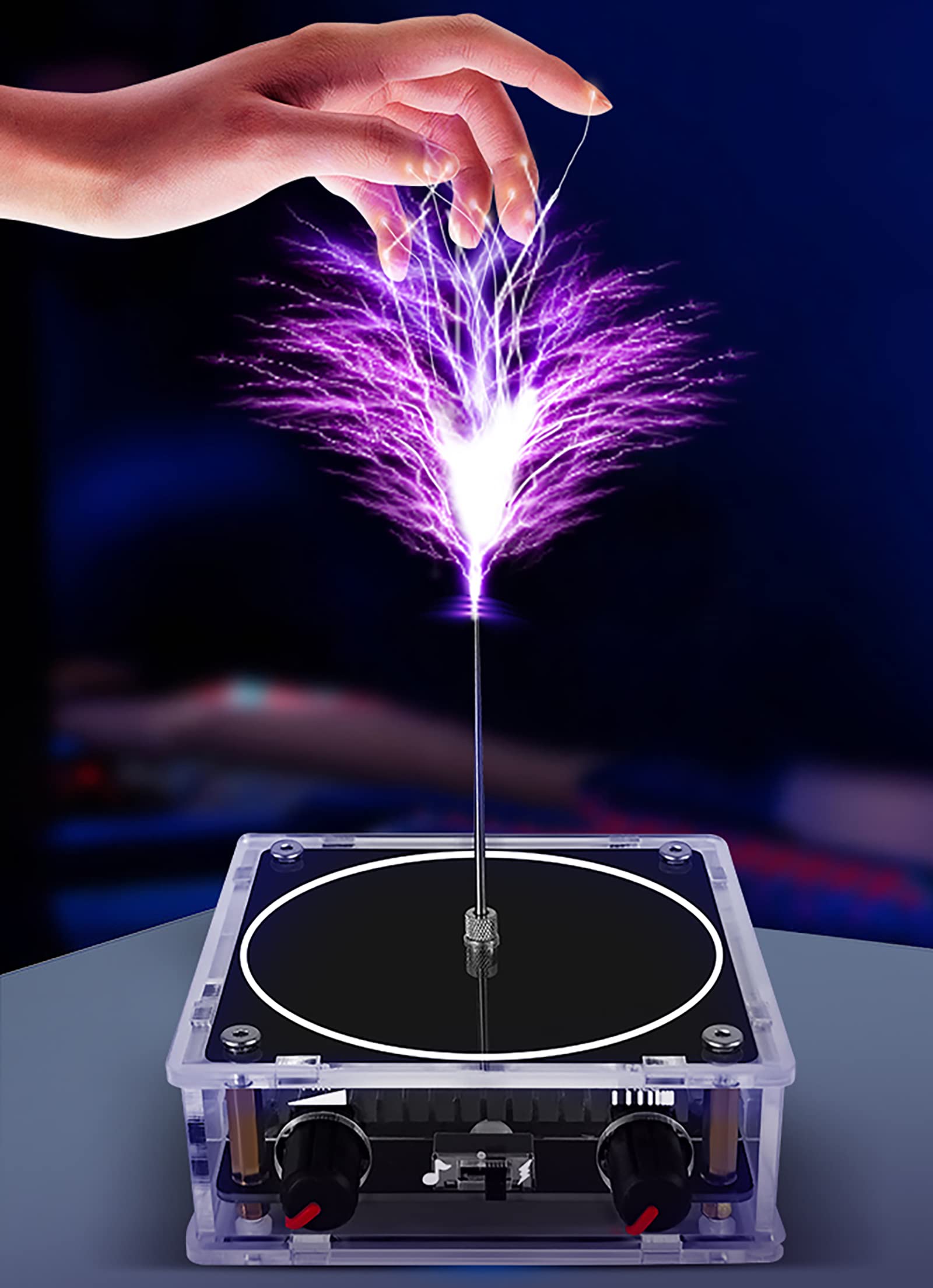 Koyzsen Tesla coil music-reactive arc synced to audio.
