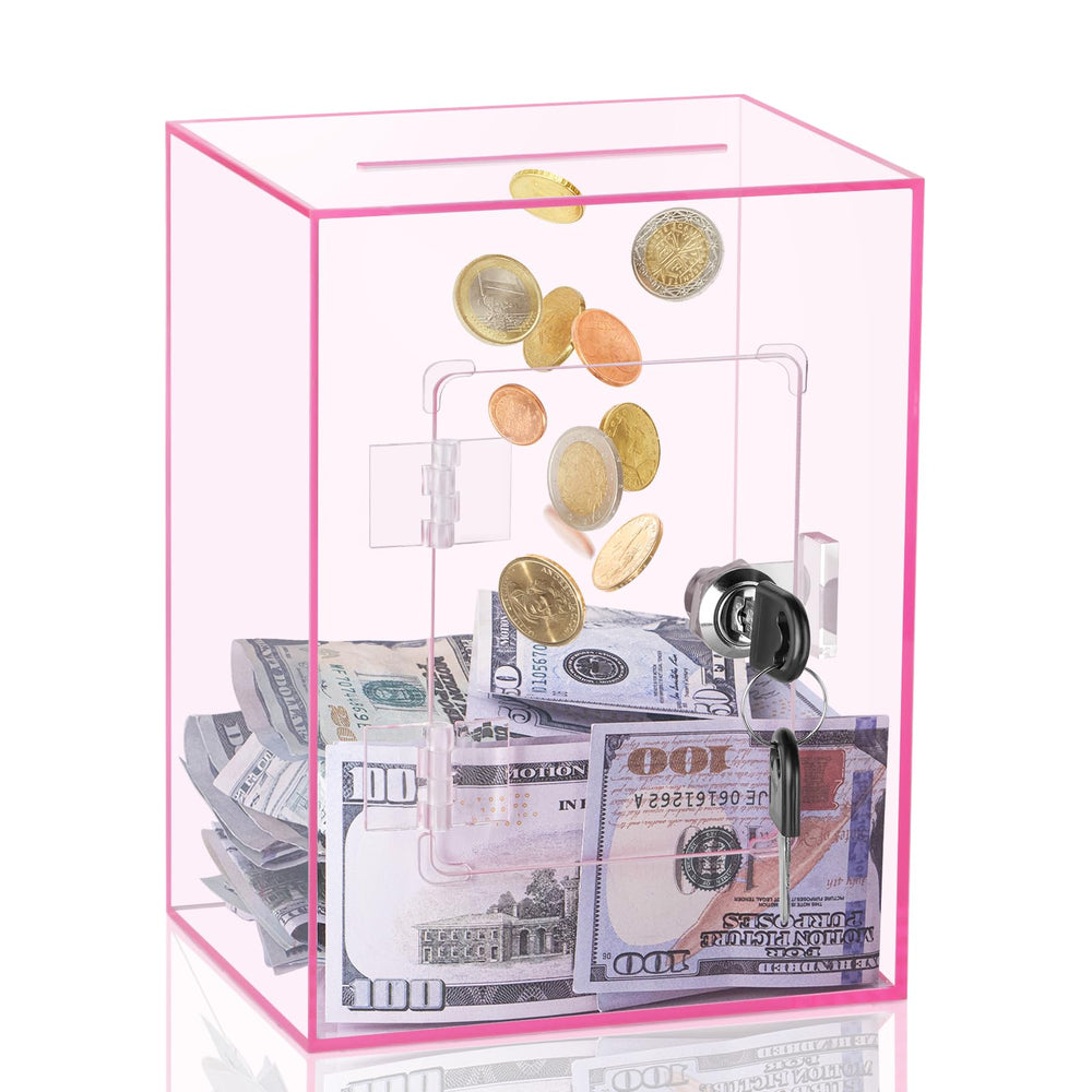 Kozsort clear piggy bank pink design to watch savings grow daily securely.