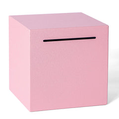 Kozsort piggybank pink front view shows a stylish stainless steel savings option for adults.