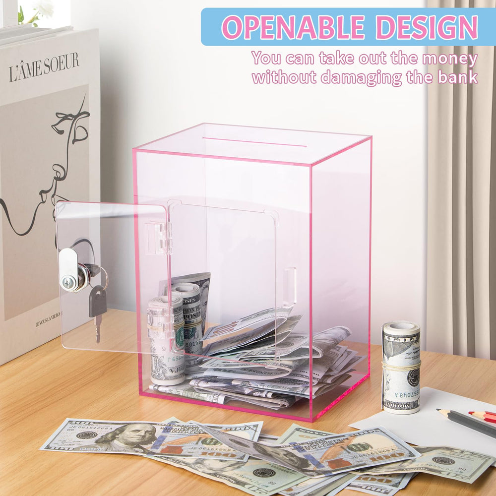 Kozsort pink clear savings jar makes gifting festive for all ages.