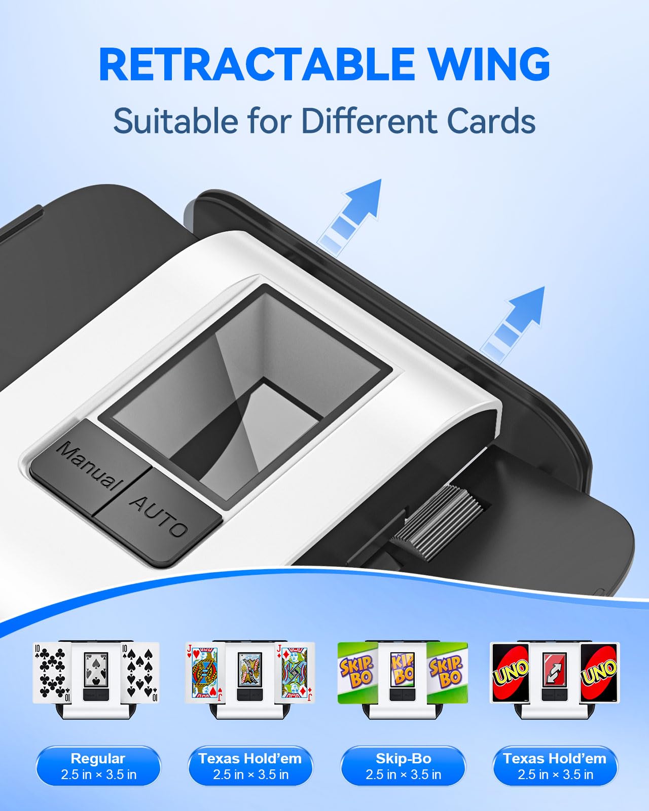 KPAW shuffler compatible with popular card games for faster rounds.
