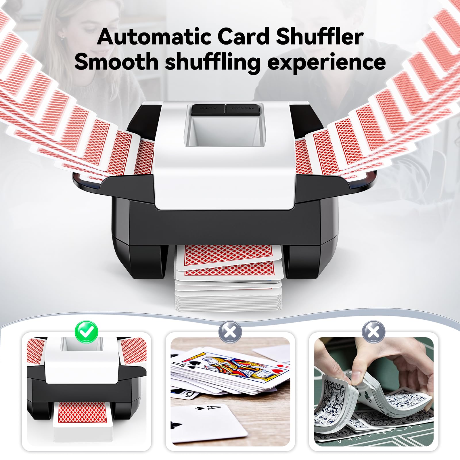 KPAW Card Shuffler 2-deck capacity keeps games flowing smoothly