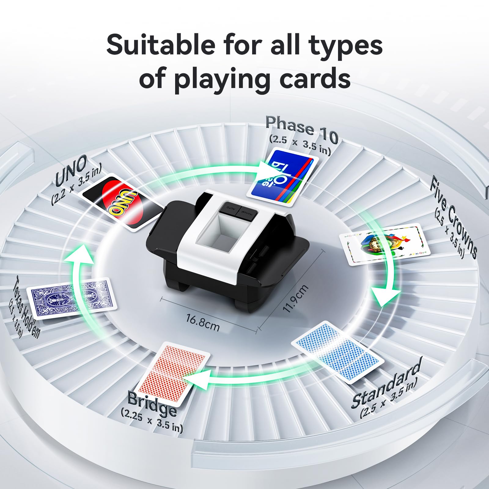KPAW Card Shuffler compact design ideal for travel and table-top play