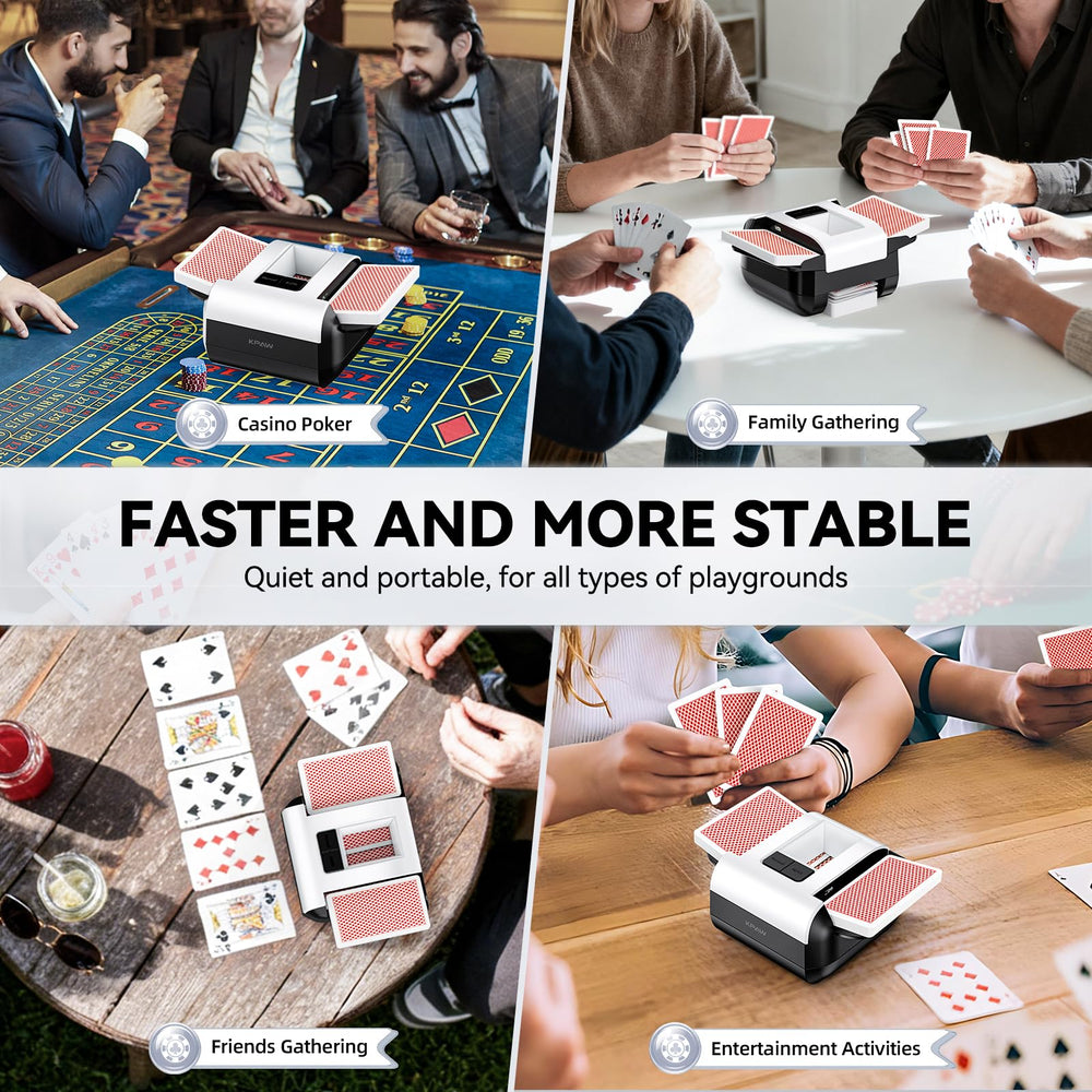 KPAW Card Shuffler USB-C charging keeps setup ready between rounds