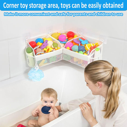 KPH bath toy storage with large opening for quick toy retrieval