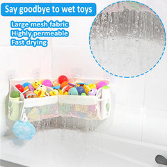 KPH bath toy storage with water-permeable design helps toys dry