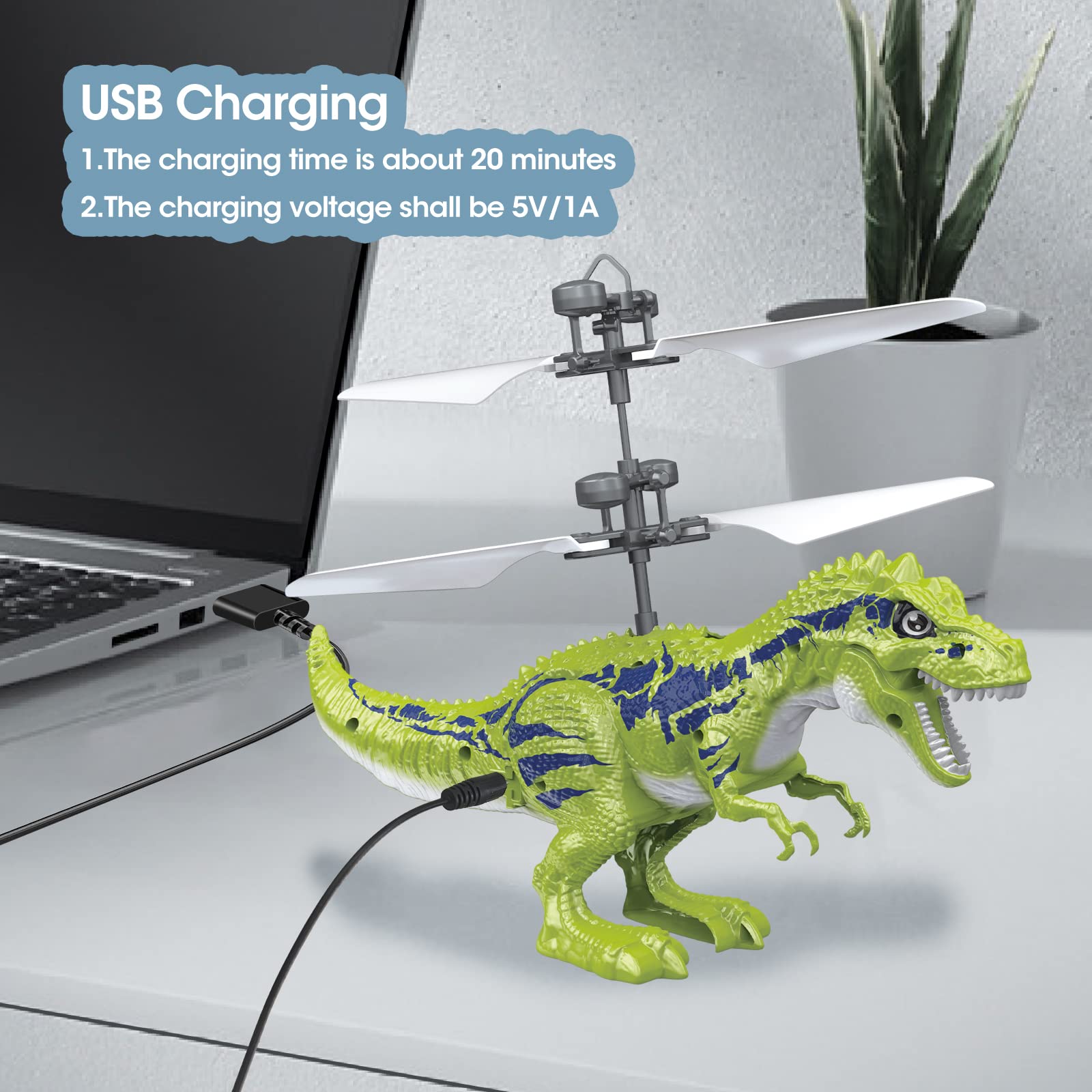 KPPIT RC dinosaur with infrared sensors enabling safer hover
