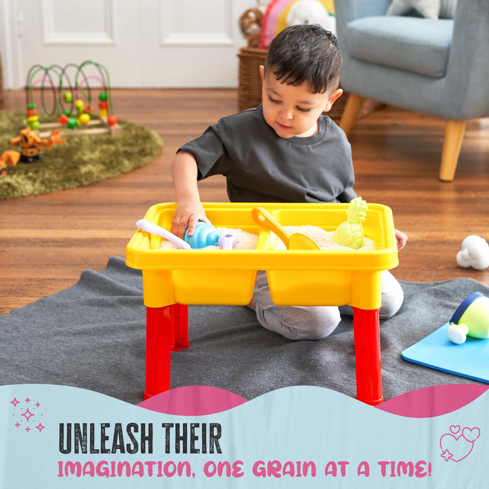 Kraftex sensory table for sand and water play encourages creative exploration and mess-friendly fun.