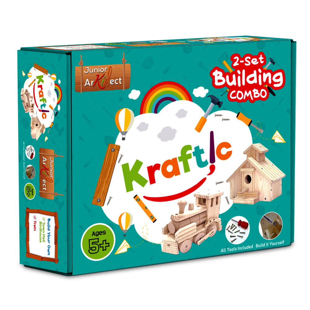 Kraftic finished projects measure 9 by 5 by 5 inches for display.