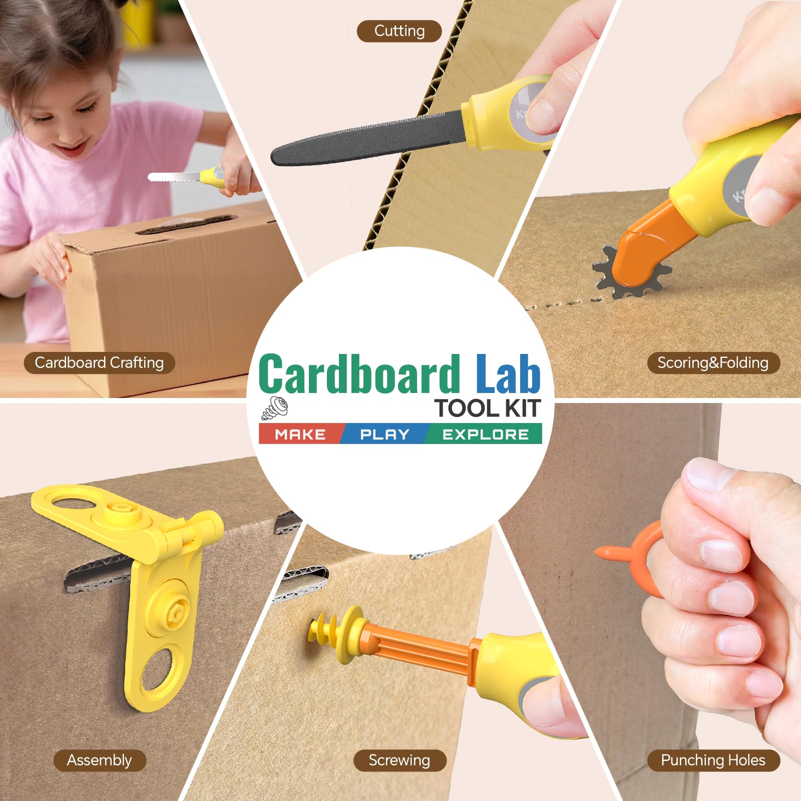 Kraftzoo Cardboard Cutter rounded edges promote gentle handling during crafts.