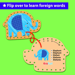 KRAFUN tiger lacing card for dexterity and focus.