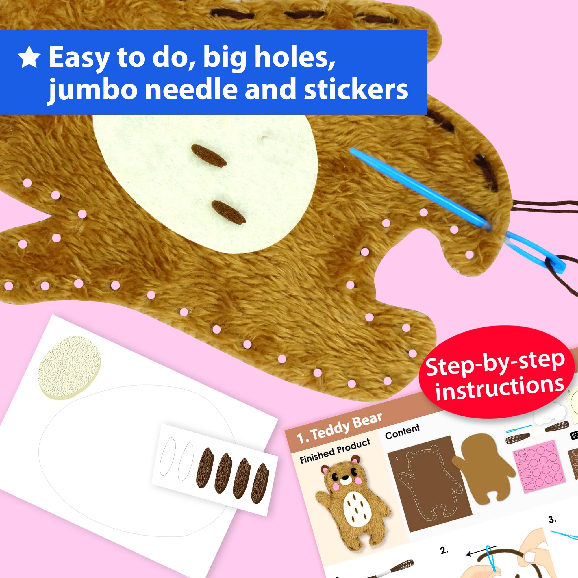 KRAFUN bunny doll sewing project perfect for beginner stitches