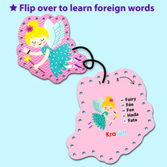 KRAFUN castle lacing card set supports early crafts and problem solving.