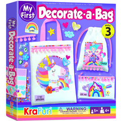 KRAFUN Decorate-a-Bag unicorn bag sparks creativity and imaginative play for kids