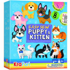KRAFUN easy sewing kit box for beginners with eight project ideas.