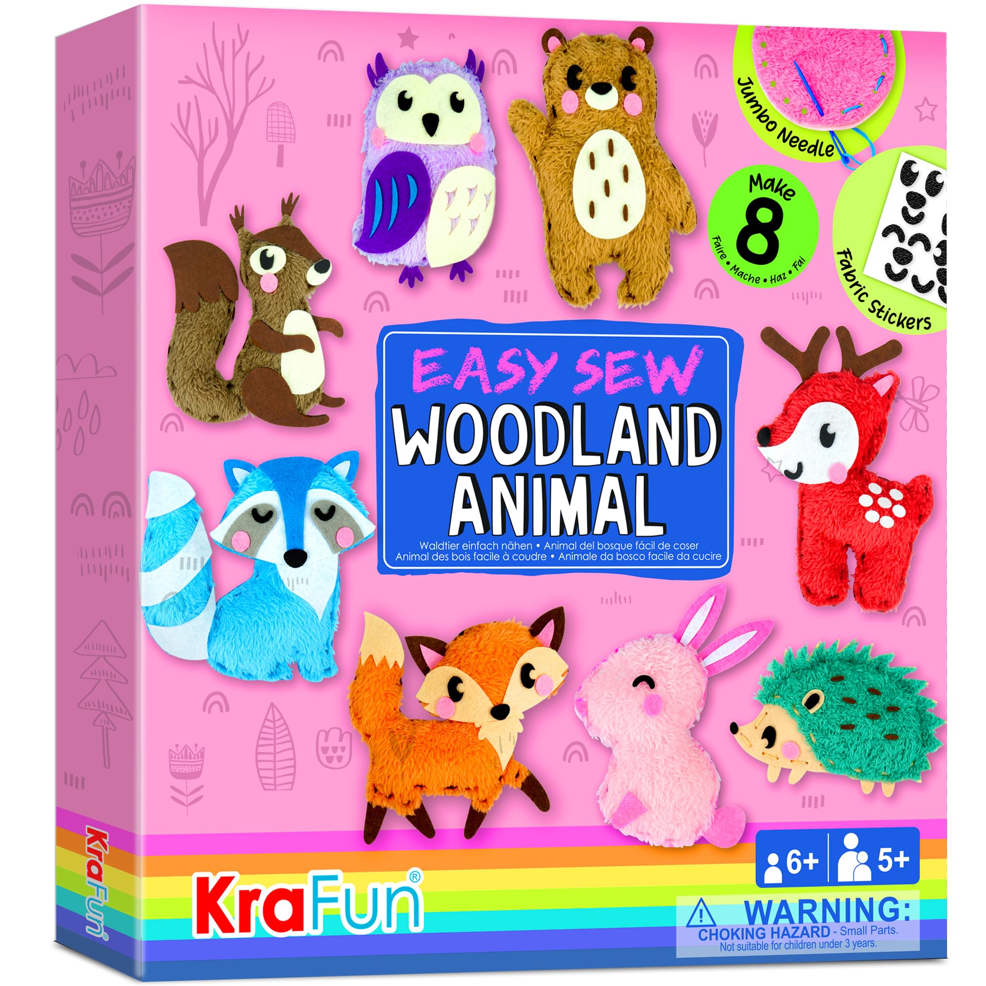 KRAFUN Easy Sewing Kit box with beginner essentials for kids