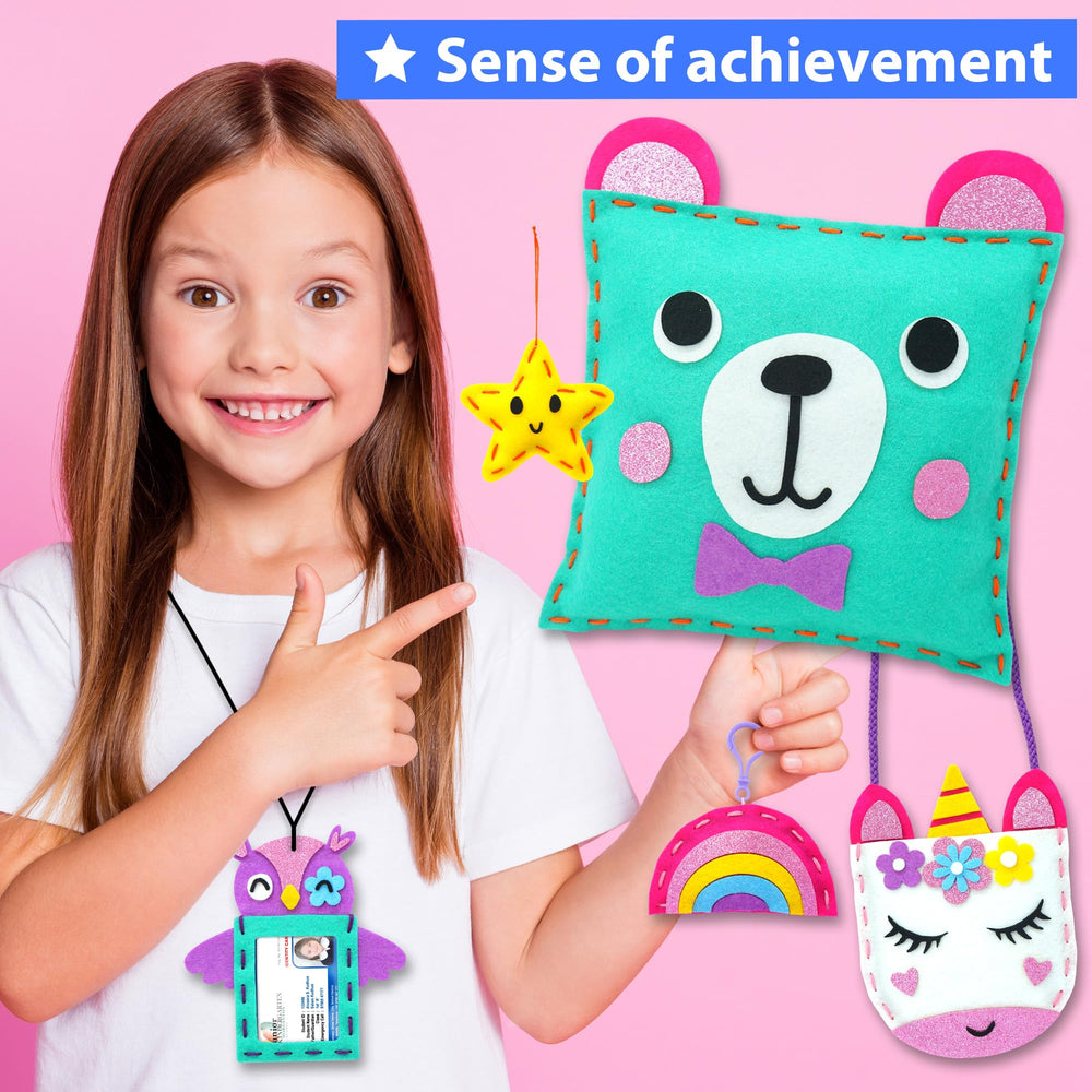 KRAFUN felt pieces and materials arranged for quick crafting.